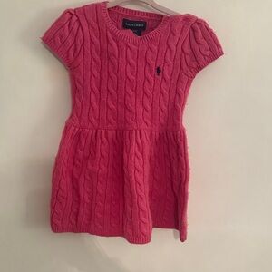 Ralph Lauren Fuchsia Cable Knit Dress - 3T